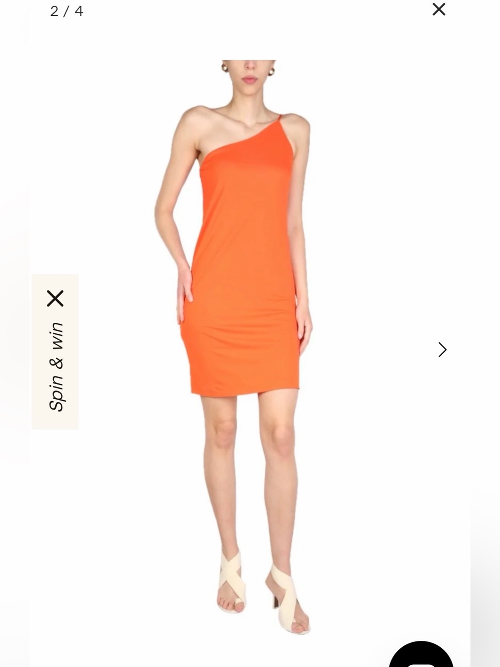 DSQUARED2 Orange One Shoulder Mini Dress NWT Size M